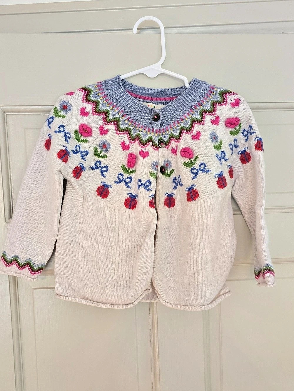 Mini Boden Floral Embroidered Cardigan